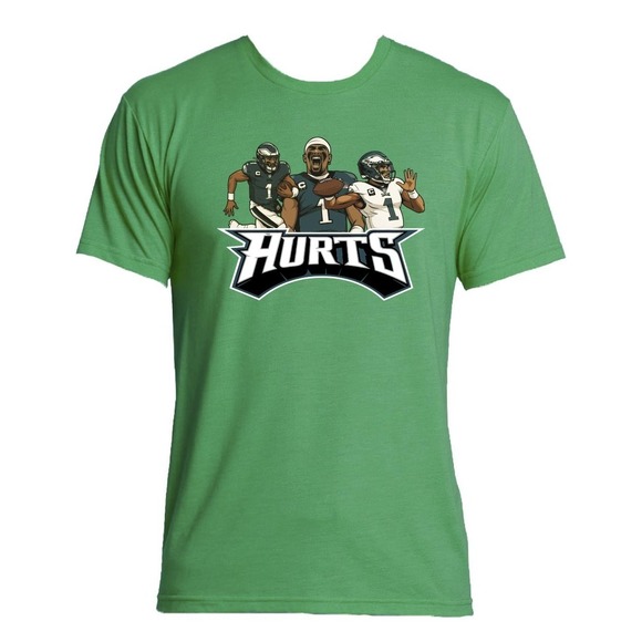 TRIBLEND Jalen Hurts Collage Eagles  Shirt - Picture 1 of 5